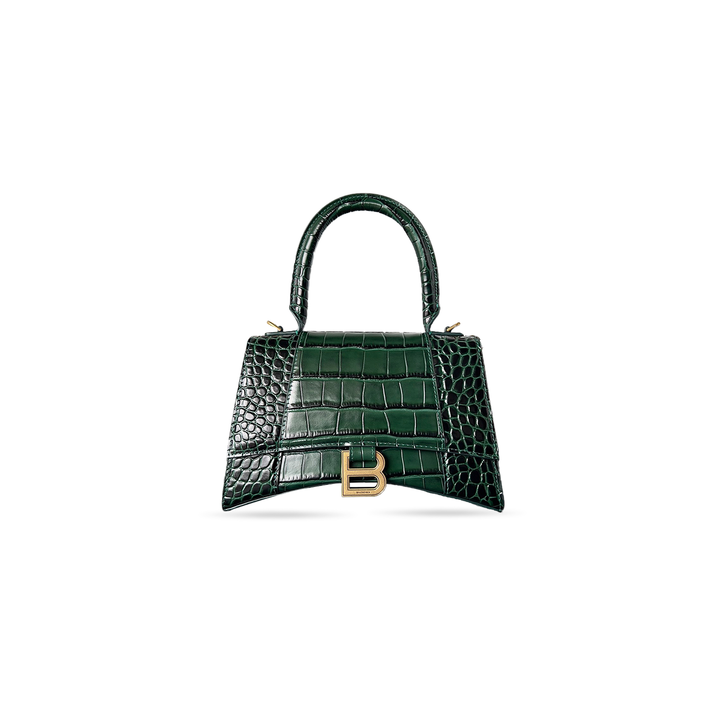 BALENCIAGA WOMEN'S HOURGLASS HANDBAG SMALL IN GREEN 5935461LRGM0212 (22.9*15*9.9cm)